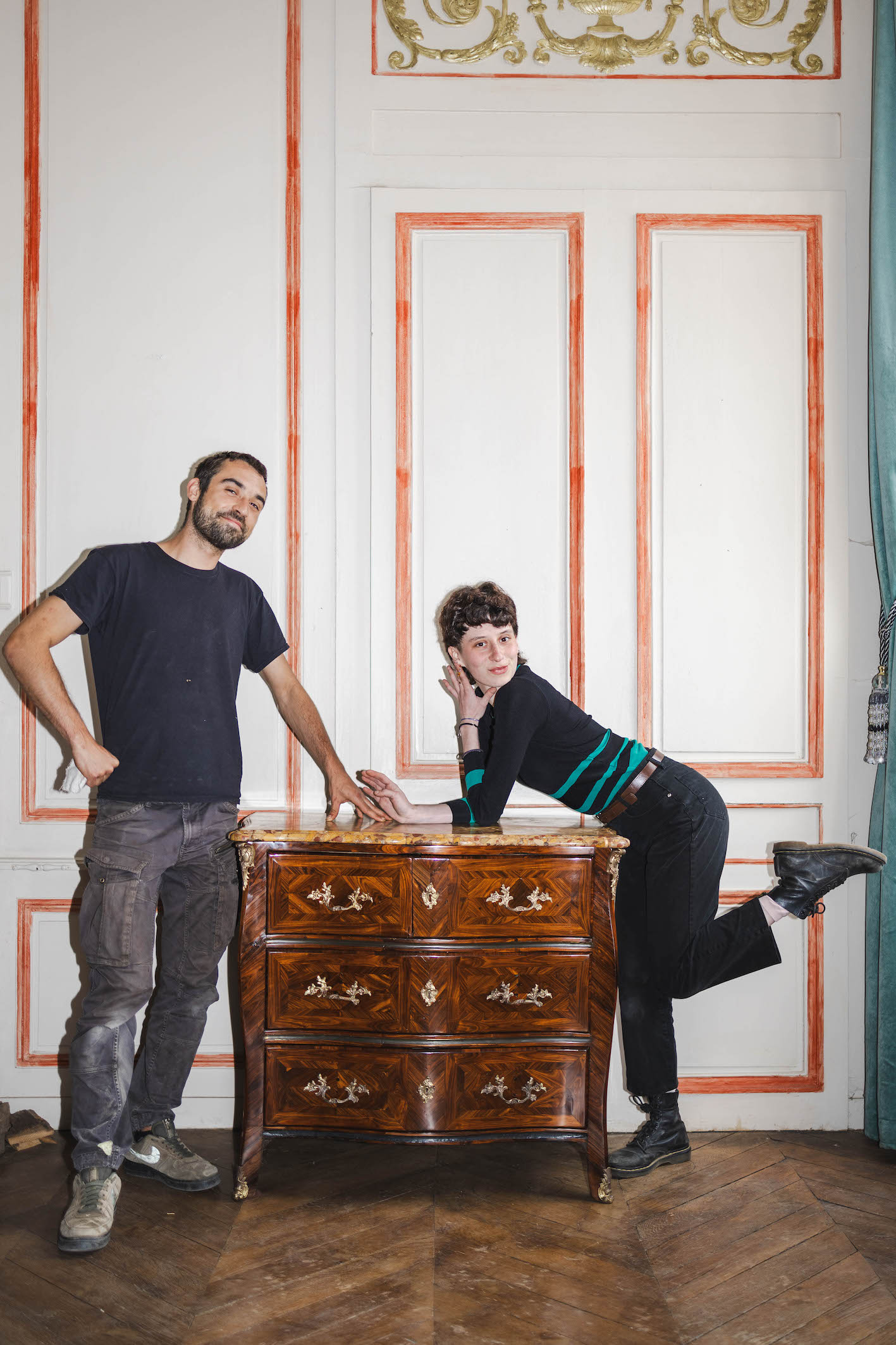 Rémi et Alizée ébéniste au château de Bouillancourt